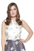 Jacquard Floral Cropped Top
